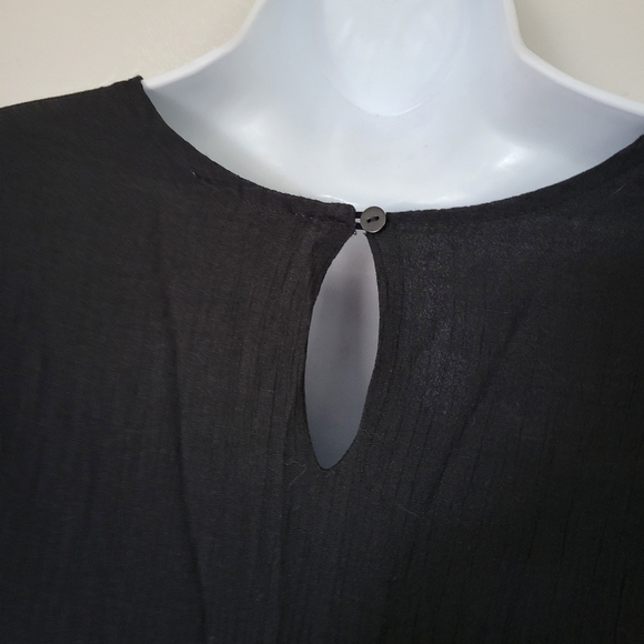 Umgee Women's Small Black Short Sleeve Mini Dress Floral Embroidery Boho Summer - Picture 4 of 9